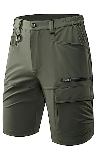 Mr.Stream Elastischer Herren Hose Short svielseitige Wanderhose komfortable mit praktischen Taschen Shorts 3201 L Green von Mr.Stream