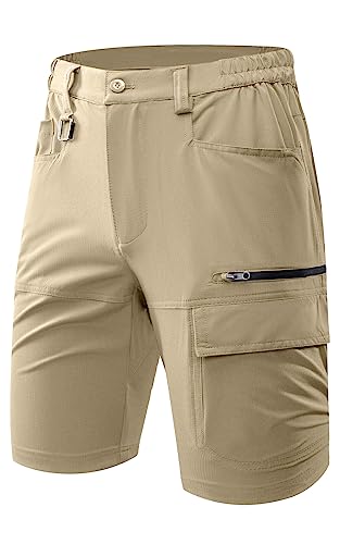 Mr.Stream Elastischer Herren Hose Short svielseitige Wanderhose komfortable mit praktischen Taschen Shorts 3201 M Khaki von Mr.Stream