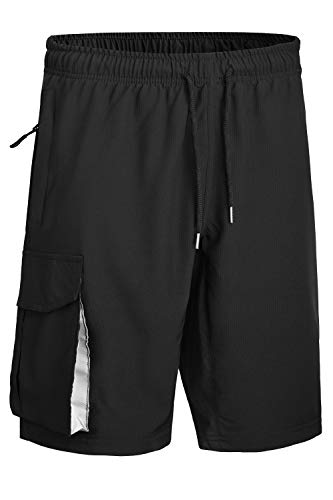 Mr.Stream Herren Radhose Schnelltrocknend MTB Shorts Männer Elastische Farradhose Mountainbike Kurz Atmungsaktiv und Schnelltrocknende Mit 2 Reißverschlusstaschen XL Black von Mr.Stream