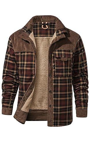 Mr.Stream Herren Thermohemd Flanellhemd Winterjacke Fleecefutter schützendem Innenfutter Holzfällerhemd Arbeitshemd 3251 Coffee 2XL von Mr.Stream