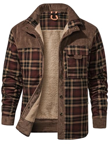 Mr.Stream Herren Thermohemd Flanellhemd Winterjacke Fleecefutter schützendem Innenfutter Holzfällerhemd Arbeitshemd 3251 Coffee 2XL von Mr.Stream
