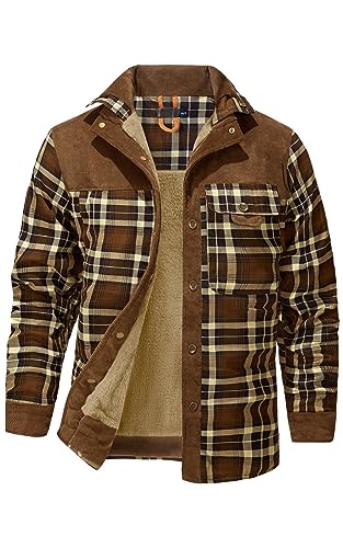 Mr.Stream Herren Thermohemd Flanellhemd Winterjacke Fleecefutter schützendem Innenfutter Holzfällerhemd Arbeitshemd 3251 Brown M von Mr.Stream