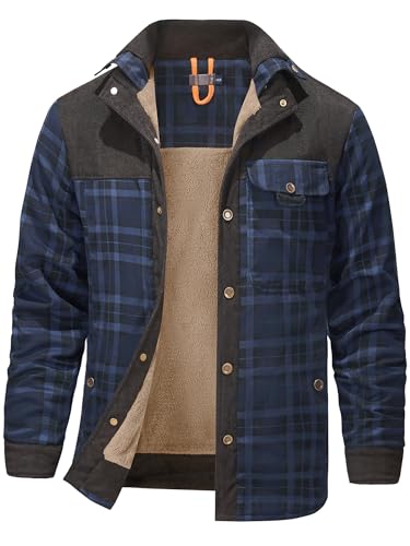 Mr.Stream Herren Thermohemd Flanellhemd Winterjacke Fleecefutter schützendem Innenfutter Holzfällerhemd Arbeitshemd 3251 Dark Blue 3XL von Mr.Stream