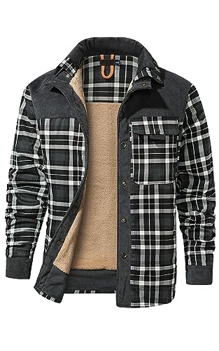 Mr.Stream Herren Thermohemd Flanellhemd Winterjacke Fleecefutter schützendem Innenfutter Holzfällerhemd Arbeitshemd 3251 Gray 3XL von Mr.Stream