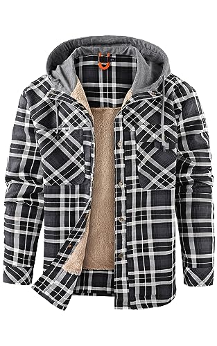 Mr.Stream Herren Thermohemd Flanellhemd Winterjacke Fleecefutter schützendem Innenfutter Holzfällerhemd Arbeitshemd Hoody 3252 Grey L von Mr.Stream