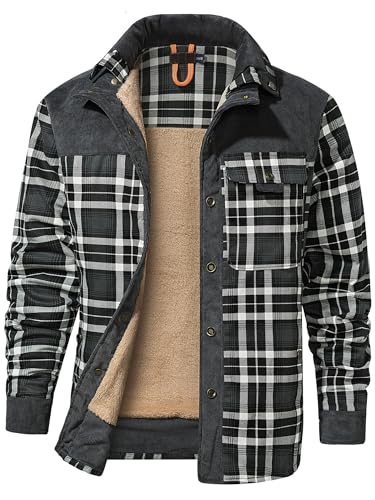 Mr.Stream Herren Thermohemd Flanellhemd Winterjacke Fleecefutter schützendem Innenfutter Holzfällerhemd Arbeitshemd 3251 Gray XL von Mr.Stream