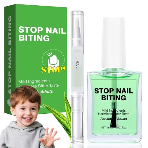 15ml Stop Nägelkauen Nagellack mit Aloe Vera Nagelpflegestift, Stop Nägelkauen Für Kinder, Daumenlutschen Stop Nails Polish, Stop zu Verhindert Nägelkauen und Daumenlutschen für Erwachsene, No Bite von MrCuvaryas