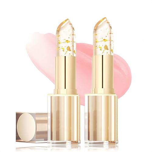 2 Stück Thermoaktiver Lip Balm - Lippenstift 24 Stunden Halt - Blattgold Lipstick Color-Changing - Lippenpflege mit Farbe - Feuchtigkeitsspendend Lippenstifte - Temperature Farbwechsel Lippenbalsam von MrCuvaryas