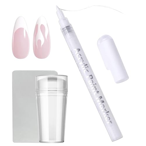 3D Stift Weißer Nagellack, Nagelkunststift DIY Lackstift Nagelkunst Graffiti, Nagelspitze Nail Art Beauty Schmücken Maniküre Werkzeuge, Graffiti Stifte Pinsel Nageldesign für Frauen DIY von MrCuvaryas