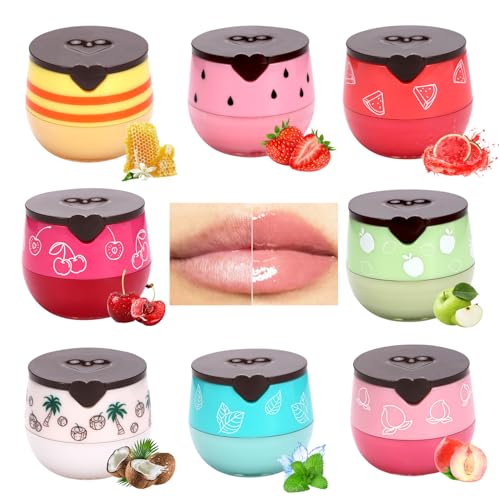 8 Stück Bee Balm Lip Balm - Lippenbalsam Honey Balm - Lipgloss Set - Feuchtigkeitsspendend Lippenmaske Overnight - Lippenpflege Mit Farbe - Teenager Mädchen Geschenke - Niedliches Honigtopf-Design von MrCuvaryas