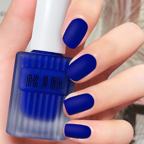 Blau Matte Nagellacke – Schnell Trocknend Ungiftig – Langanhaltender Wasserbasierter Nagellack für Frauen Nail Art Maniküre Kunst Ohne UV-Lampe, Regulärer Nagellack, 12ml (Blue) von MrCuvaryas