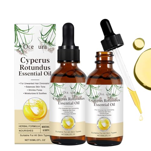 Cyperus Rotundus Öl Zur Haarentfernung - 2PCS Cyperus Öl - Natürliche Körper und Gesichts Haarentfernung für Frauen - Reduziert Unerwünschten Haarwuchs Nach Der Rasur, Beruhigt und Repariert Die Haut von MrCuvaryas