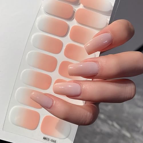 Nagelfolien Selbstklebend Nude Gradient | 16Stk Nagel Sticker Nail Wraps Nagelaufkleber | Nail Art Sticker für Frauen Mädchen Nagelkunst | Elegantes Nageldesign Maniküre Dekoration (Nude Farbverlau) von MrCuvaryas