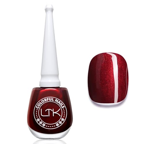 Pearl Nagellack Rot - 13ML Schnelltrocknender Nagelack Ohne UV Lampe - Ungiftig Farblack Auf Wasserbasis - Natürlicher Nail Polish mit Veganer Formel, Kein UV-Nagellack für DIY Nageldesign (Weinrot) von MrCuvaryas