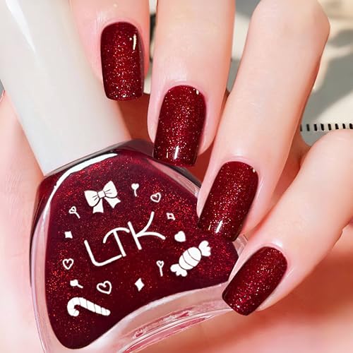 Perlrot Nagellack, Glänzender Schnelltrocknender Nagellack, Weinroter Nail Polish mit Cremigem Finish, Langanhaltender Chip Resistant & Farblack für DIY Nail Art Maniküre zu Hause (Weinroter, 12g) von MrCuvaryas