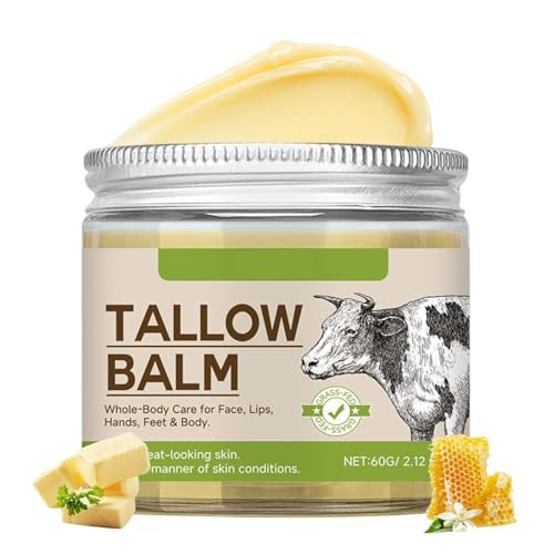 Tallow Creme Bio - Beef Tallow Skincare - Rindertalg Creme Bio für Gesicht & Körper - Feuchtigkeitscreme Gesicht für Damen mit Beef Tallow & Honig - Körperlotion für Sehr Trockene Haut, Hydratation von MrCuvaryas