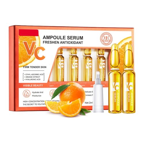 Vitamin C Ampullen Gesicht - Vitamin C Serum Gesicht - Gesichtsserum Damen Gesichtspflege - Ampoule Concentrates, 7 x 2 ml, Antioxidans Anti-Aging Feuchtigkeitsspendend Vitamin C Ampullen Gesicht - Vitamin C Serum Gesicht - Gesichtsserum Damen Gesichtspflege - Ampoule Concentrates, 7 x 2 ml, Antioxidans Anti-Aging Feuchtigkeitsspendend von MrCuvaryas