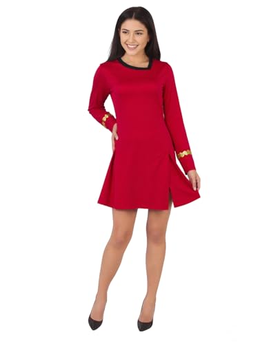 MrKnight Starfleet Captain Officer Duty Kleid für Damen Halloween Raumschiff Kommandant Cosplay Kostüm Rote Uniform (Rot, L) von MrKnight