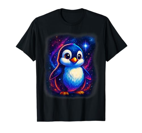 Niedlicher Weltraum-Pinguin – Galaxie-Tier-Design für Kinder und Erwachsene T-Shirt von MrMiepo