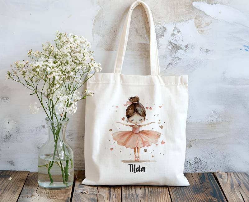 Baumwolltasche - Ballett Ballerina Blond Stofftasche Einkaufstasche Personalisiert Mit Name Turnbeutel Wunschname von MrMrsPresentDE
