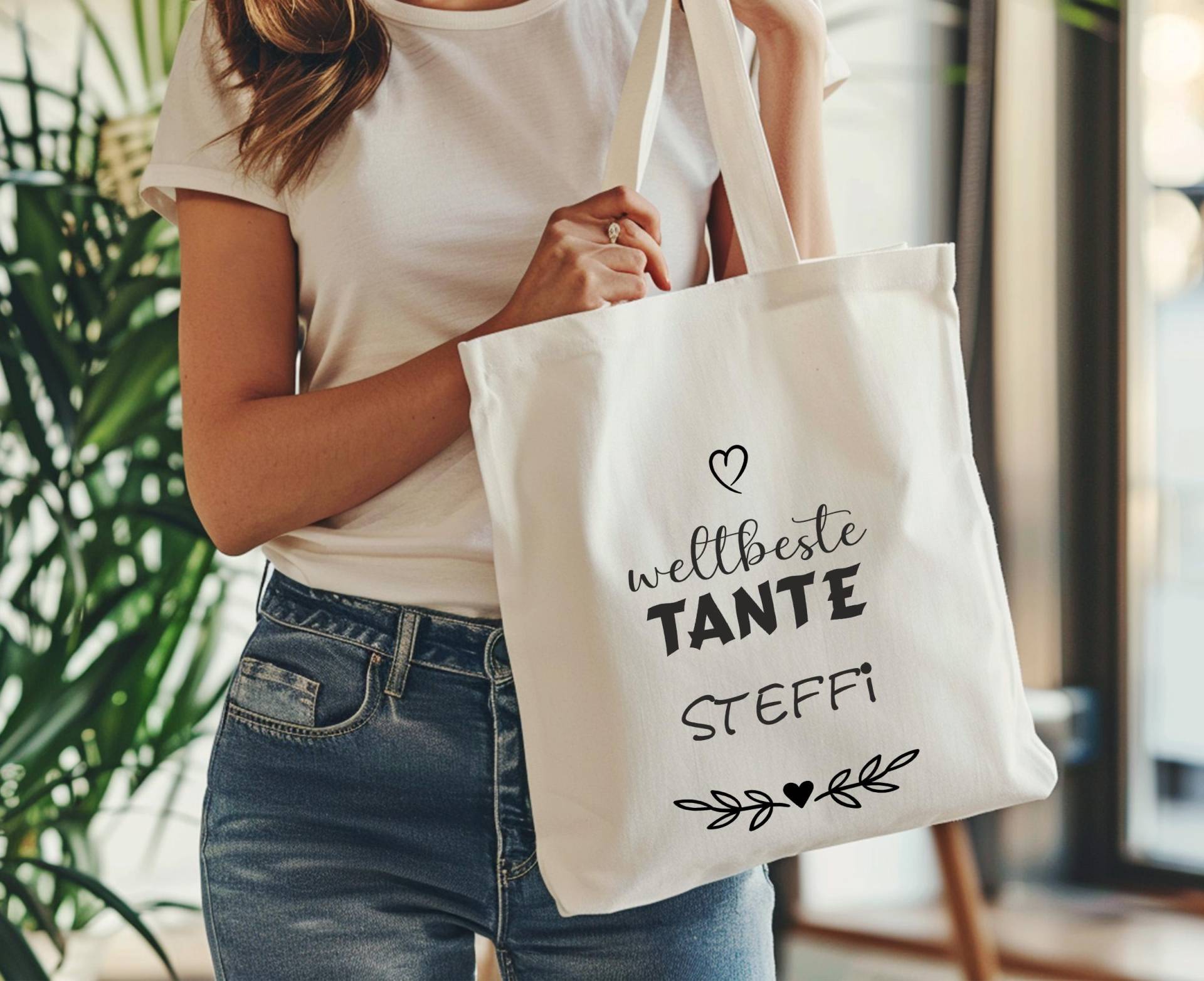 Weltbeste Tante - Stofftasche Einkaufstasche -Personalisiert Baumwolltasche Geburtstag Büchertasche Individuell Weltbeste Tante - Stofftasche Einkaufstasche -Personalisiert Baumwolltasche Geburtstag Büchertasche Individuell von MrMrsPresentDE