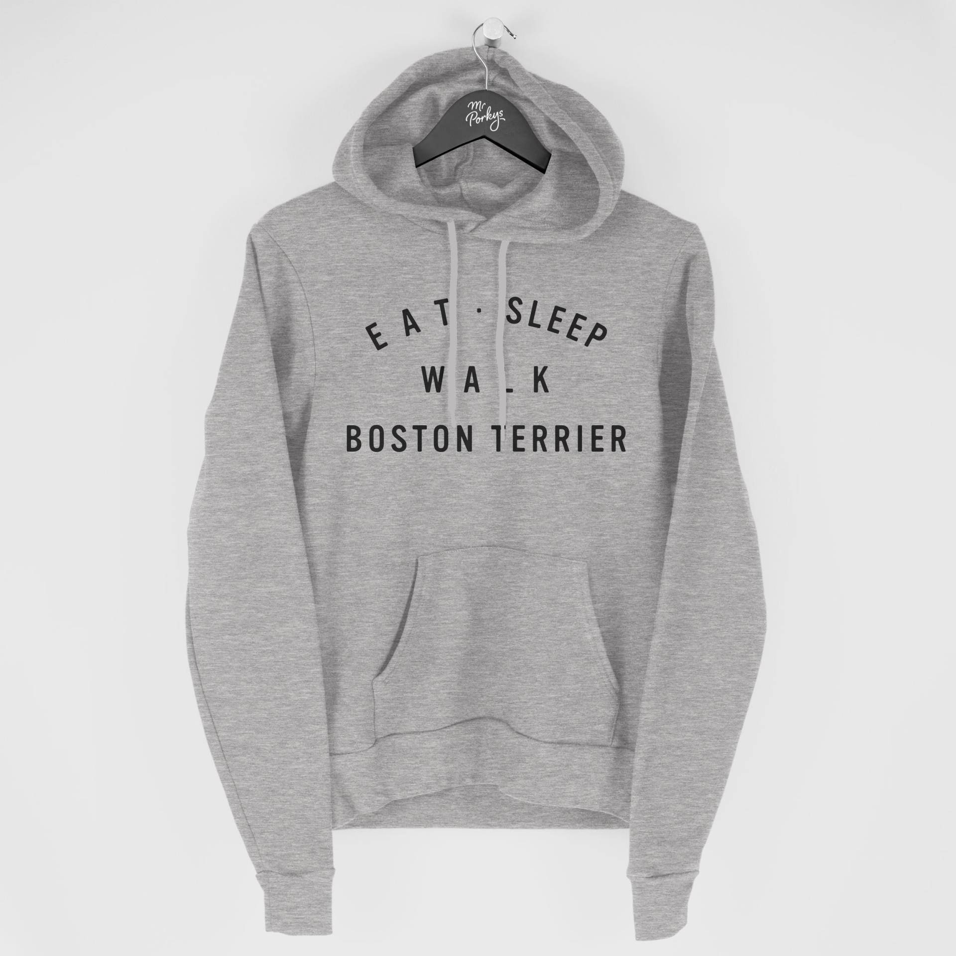 Boston Terrier Hoodie, Eat Sleep Walk Geschenk Für Besitzer, Hoody von MrPorkysGiftShop