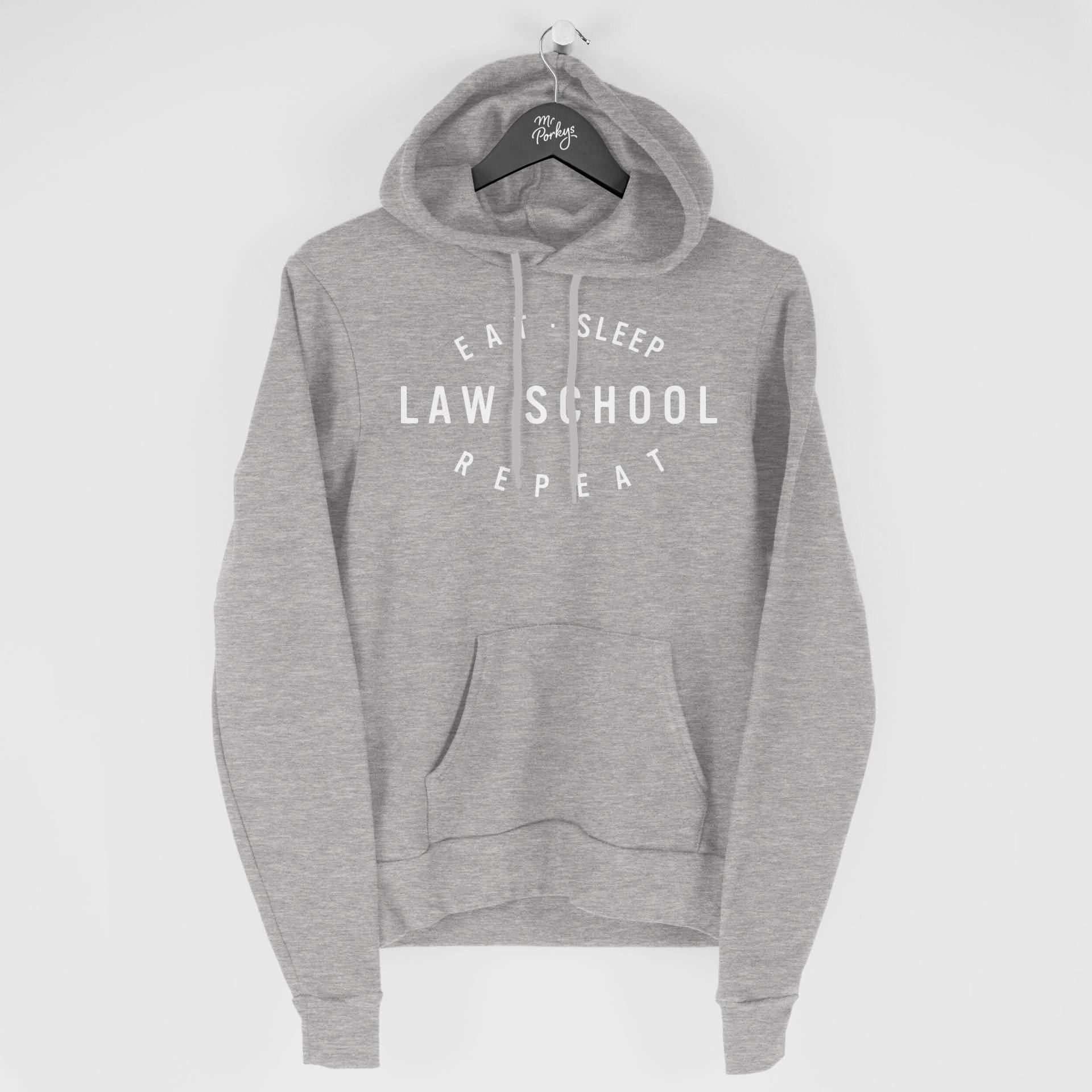 Law School Hoodie, Jurastudent Geschenk, Eat Sleep Hoodie von MrPorkysGiftShop