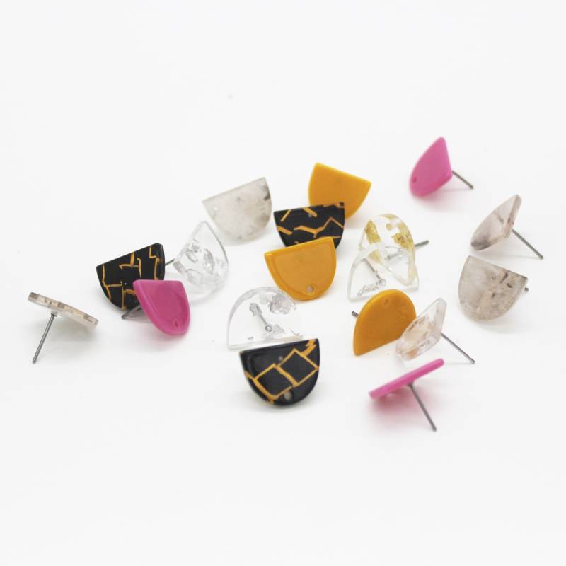 10Pcs Essigsäure Halbkreis Ohrringe, Ohrstecker, Ohrdraht, Ohrring Attachmen, T Acetat Ohrringe Machen, Liefert von MrRui