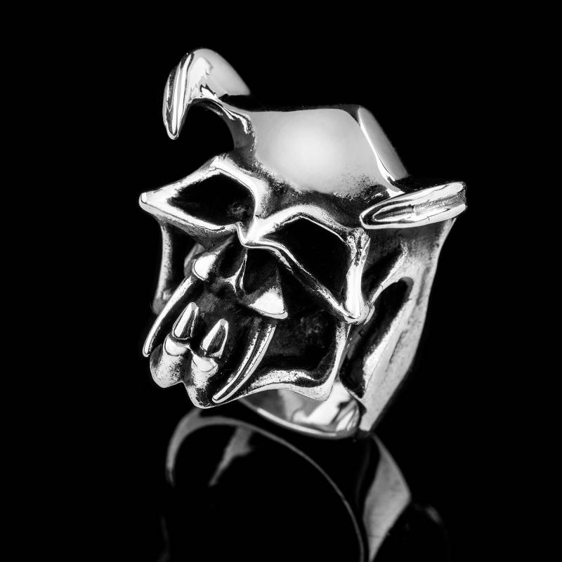 sterling Silber Alien Totenkopf Ring Gothic Totem Schmuck von MrSmithJewelry