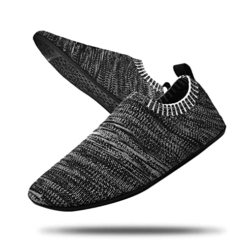 MrToNo Hausschuhe Herren geschlossen hausschuhsocken damen Barfußschuhe Flache Hüttenschuhe für Unisex rutschfeste Leichte Pantoffeln Home Cozy Slipper-HEIHUI-37 von MrToNo