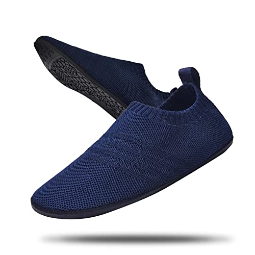 MrToNo Hausschuhe Herren geschlossen hausschuhsocken damen Barfußschuhe Flache Hüttenschuhe für Unisex rutschfeste Leichte Pantoffeln Home Cozy Slipper-SHLAN-36 von MrToNo