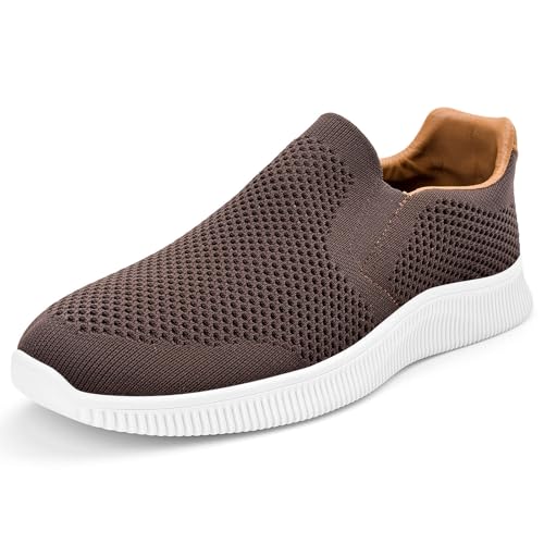 MrToNo Herren Schuhe Slip On Sneakers Freizeitschuhe Atmungsaktive Bequeme Mesh Sportschuhe Leichte Turnschuhe Casual Loafer Laufschuhe rutschfeste Walkingschuhe Joggingschuhe-ZONGSE-46 von MrToNo