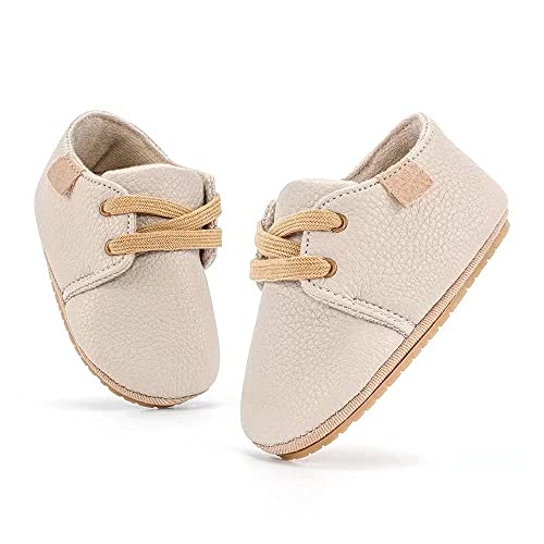 MrToNo Krabbelschuhe Leder Lauflernschuhe Mädchen Jungen Babyschuhe 0-6 Monate 6-12 Monate 12-18 Monate Weiche Lederpuschen Lernlaufschuhe Baby Hausschuhe-MISE-6-12M von MrToNo