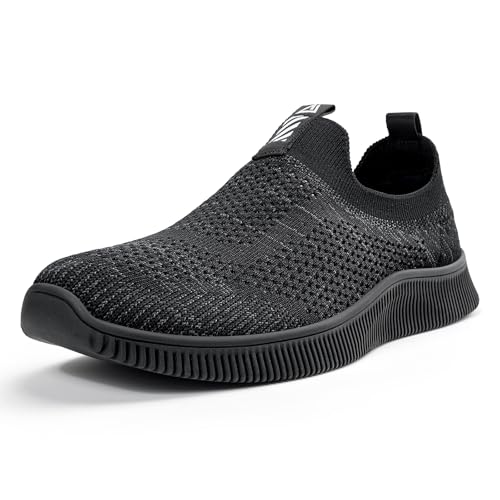 MrToNo Slip On Sneaker Herren Damen Turnschuhe Atmungsaktiv Sportschuhe Leichte Laufschuhe rutschfest Joggingschuhe Straßenlaufschuhe Bequem Outdoor Walkingschuhe-HEIHUI-44 von MrToNo