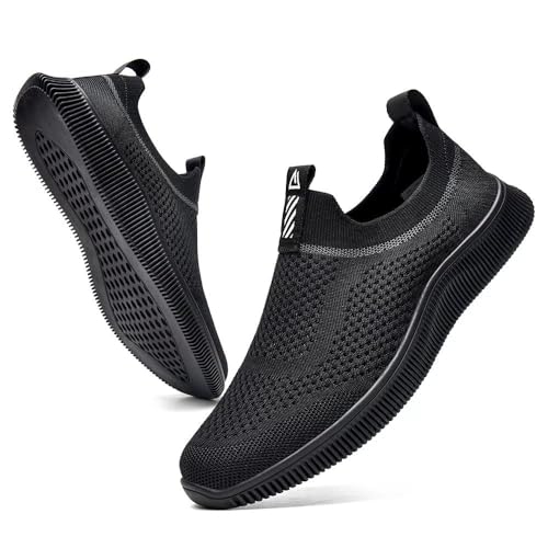 MrToNo Slip On Sneakers Herren Damen Turnschuhe Sportschuhe Fitness Sporthalle Freizeitschuhe Atmungsaktiv Leichtgewichts Joggingschuhe Straßenlaufschuhe Bequem Laufschuhe Outdoor Walkingschuhe-HEI-46 von MrToNo