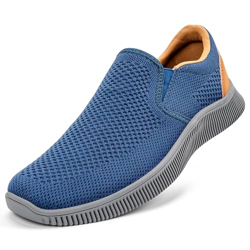 MrToNo Slip On Sneakers Herren Schuhe Mesh Sportschuhe Ohne Schnuersenkel Leicht Walkingschuhe Bequeme Turnschuhe Atmungsaktiv Casual Freizeitschuhe-SHLAN-39 von MrToNo