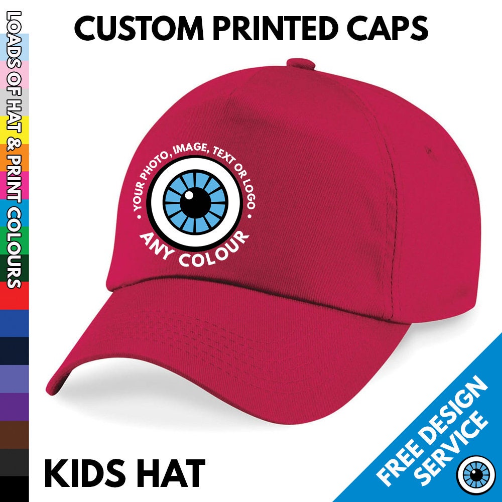 Bedruckte Kinder Baseball Mütze - Sportmütze Dein Design Bild Text Fotodruck Personalisiert Personalisiert Geschenk Team Trainer Mützen von MrTsShirts