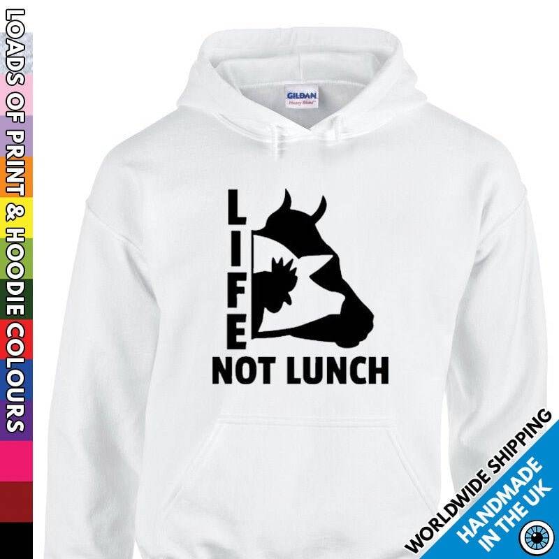 Erwachsene Leben Nicht Mittagessen Vegan Hoodie - Veggie Diet Kapuzenoberteil Stolz Vegetarier Kein Fleisch Gesund Aktivist Geschenk Unisex Herren von MrTsShirts