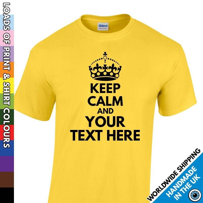 Kinder Custom Keep Calm Bedrucktes T-Shirt - Jeder Name Oder Text Tshirt Personalisiert/Personalisierte Jungen Mädchen Party Geschenk von MrTsShirts