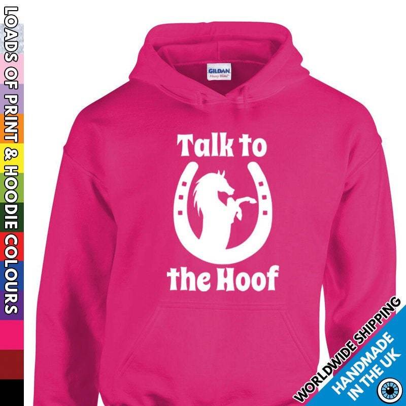Lustiges Sprechen Mit Dem Huf-Hoodie Für Erwachsene - Pferdeliebhaber-Kapuzenshirt Pony-Reitergeschenk Unisex-Herren-Damen-Kapuze von MrTsShirts