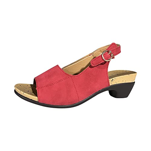 Mrat Sandalen für Damen, Größe 36, rot, 37 EU von Mrat