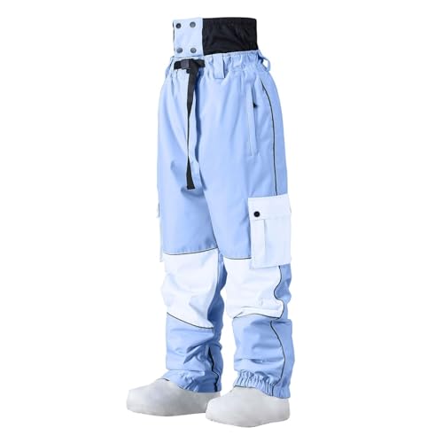 Mrat Unisex-Skihose, Snowboardhose, winddicht, verdickt, Winter-Outdoor-Skihose, winddicht, warm, Schnee-Lätzchen, isoliert, Overall, Skihose, Sportbekleidung, gepolsterte Hose mit Taschen, von Mrat
