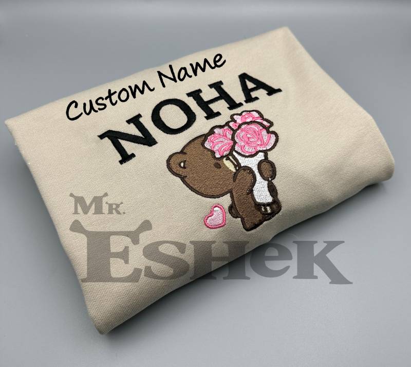 Custom Embroidered Creneck - Mika & Mocha Personalized Couples Sweatshirt Crewneck Sweatshirt- 10 Colours- Handmade Custom Embroidered Creneck - Mika & Mocha Personalized Couples Sweatshirt Crewneck Sweatshirt- 10 Colours- Handmade von Mreshekshop