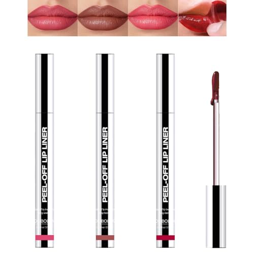 Mrettick 3 x Lipliner, zum Abziehen von Lippenflecken, langanhaltender Lippenfleck, angereichert mit Hyaluronsäure und Vitamin E, Make-up-Geschenk für Frauen Mrettick 3 x Lipliner, zum Abziehen von Lippenflecken, langanhaltender Lippenfleck, angereichert mit Hyaluronsäure und Vitamin E, Make-up-Geschenk für Frauen von Mrettick