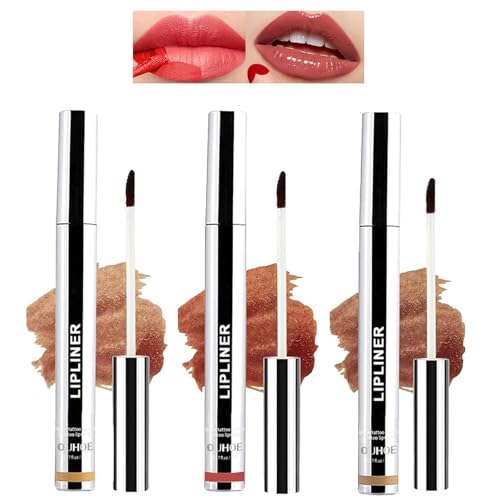 Mrettick 3PCS Lip Liner, Peel Off Lip Liner Tattoo, Peel Off Lippenstift, lang anhaltender Lippenfleck Peel Off, infundiert mit Hyaluronsäure & Vitamin E, Make-up Geschenk für Frauen von Mrettick
