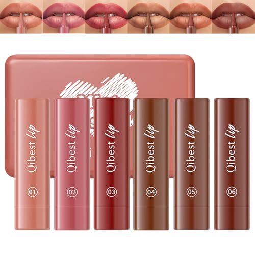 Mrettick 6PCS Matte Lippenstift Crayon Lip Liner Bleistift für Frauen, Makellose Kontur Allmählicher Ombre Effekt Lippenstift, Langlebiger wasserfester wischfester von Mrettick