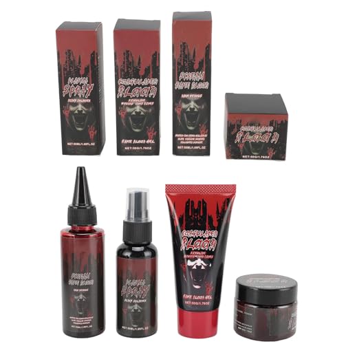 Kunstblut-Make-up-Set, Geronnenes Blutgel, Blutspray-Set, Gruseliger Realistischer Effekt, Cosplay-Kostüm-Partyzubehör von Mrisata