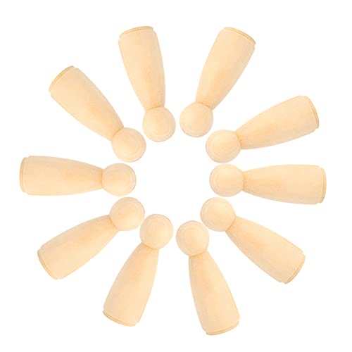 Mrisata DIY Malerei Puppe Figur Spielzeug Malerei Figur Spielzeug Malerei Figur Handwerk 10 Stück 65mm Weibliche DIY Malerei Puppen aus Holz Kinder Malerei Figur Spielzeug Handwerk von Mrisata