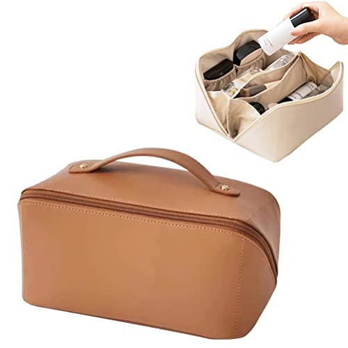 Reise-Make-up-Tasche, Tragbare Kosmetiktasche, Kosmetiktaschen mit Großem Fassungsvermögen für Damen, wasserdichte Tragbare Tasche, Offene, Flache Kulturtasche (B) von Mrisata