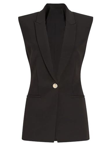 Mrjitor Damen Ein Knopf V-Ausschnitt Dressy Business Anzug Weste Weste mit spitzem Revers von Mrjitor